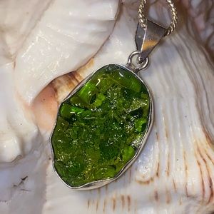 Sale * Green Moldavite Handcrafted unique Pendant
